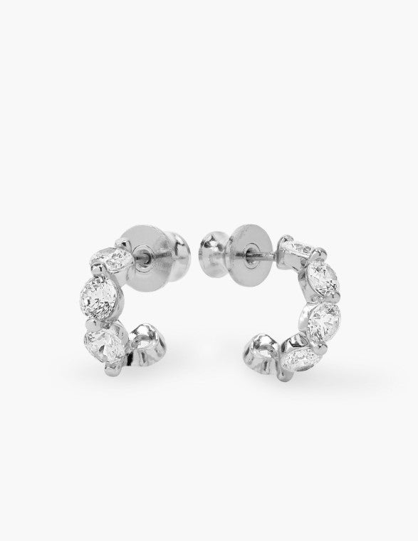 Silver Plated Mama She's an Icon Huggies in White Diamondettes by Melinda Maria