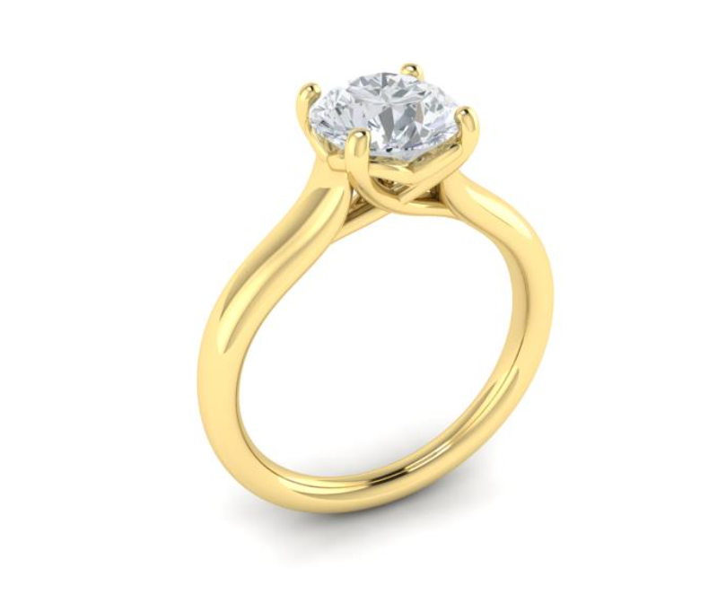 14K YG Classic Solitaire Eng Semi-Mount by Vlora Secondary image