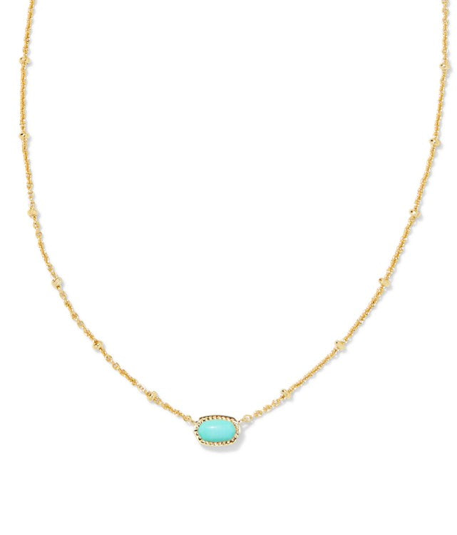 Elisa Gold Plated Mini Satellite Necklace in Mint Magnesite by Kendra Scott
