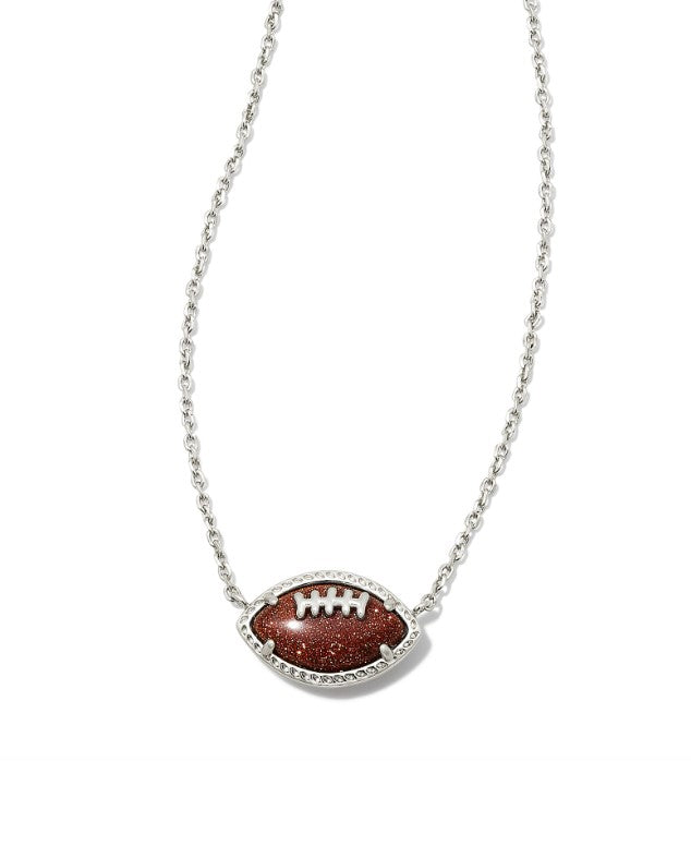 Football Silver Metal Necklace in Orange Goldstone by Kendra Scott Main image