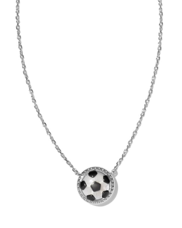 Soccer Silver Metal Necklace in Ivory MOP by Kendra Scott Main image