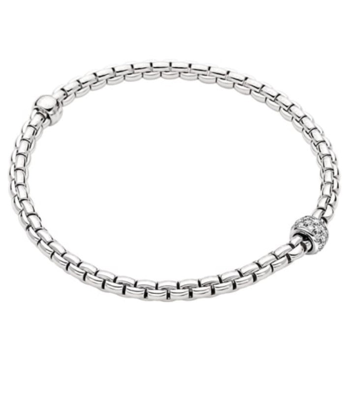 18K WG Eka 1/5cttw Diamond Pave Tiny Flex'It Bracelet by FOPE Main image