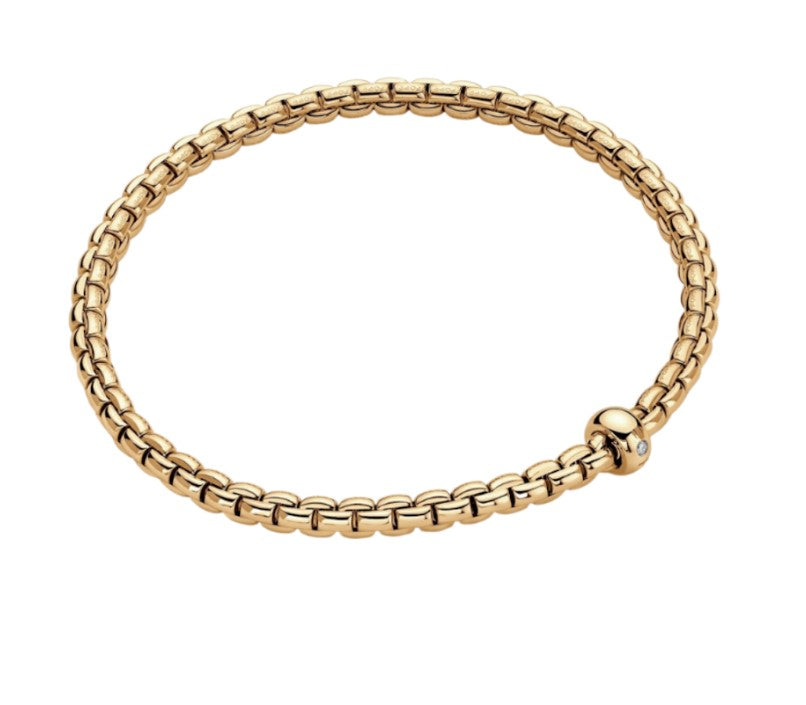 18K YG Eka .01ct Single Dia Flex-It Bracelet by FOPE, M Main image