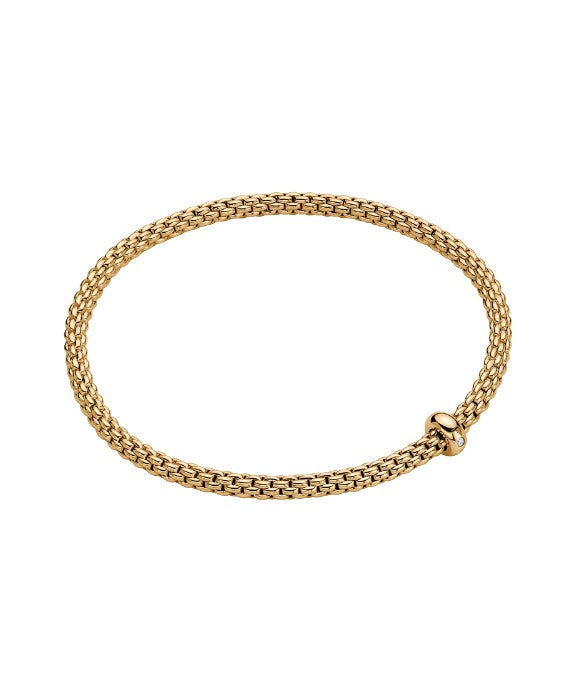 18K YG Prima .01ct Single Dia Flex-It Bracelet by FOPE, L Main image
