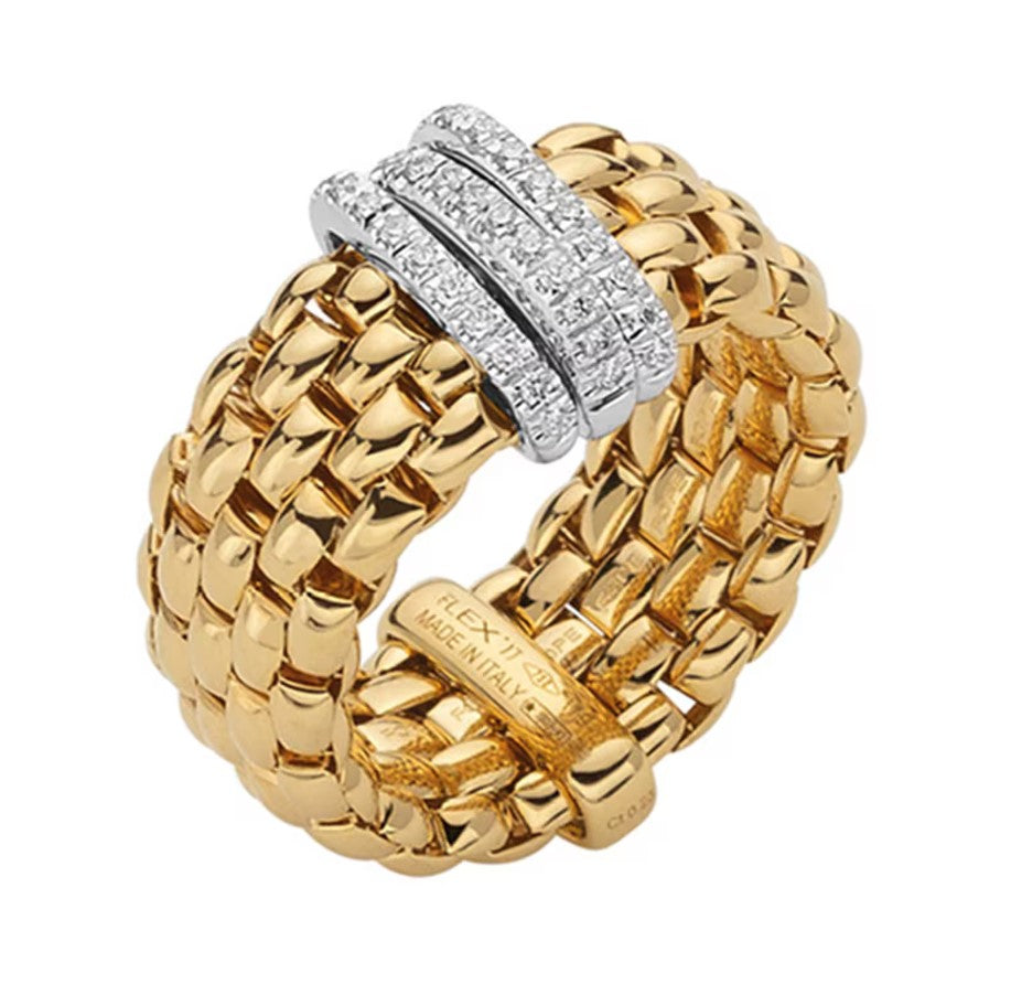 18K YG Panorama .23cttw Dia Flex-It Ring by FOPE, M