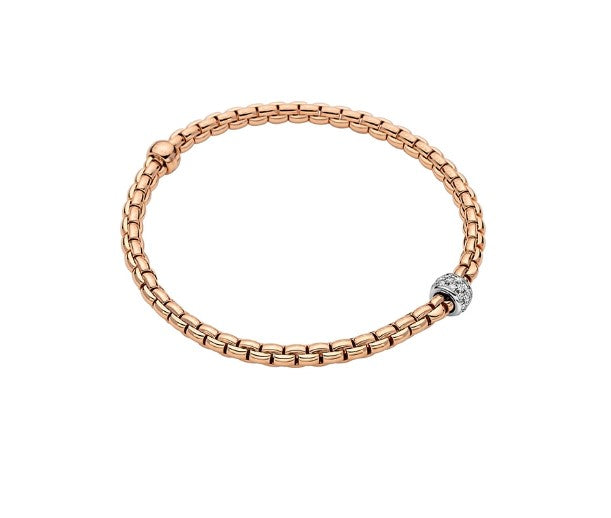 18K R/WG Eka .19cttw Dia Pave Tiny Bracelet by FOPE, M