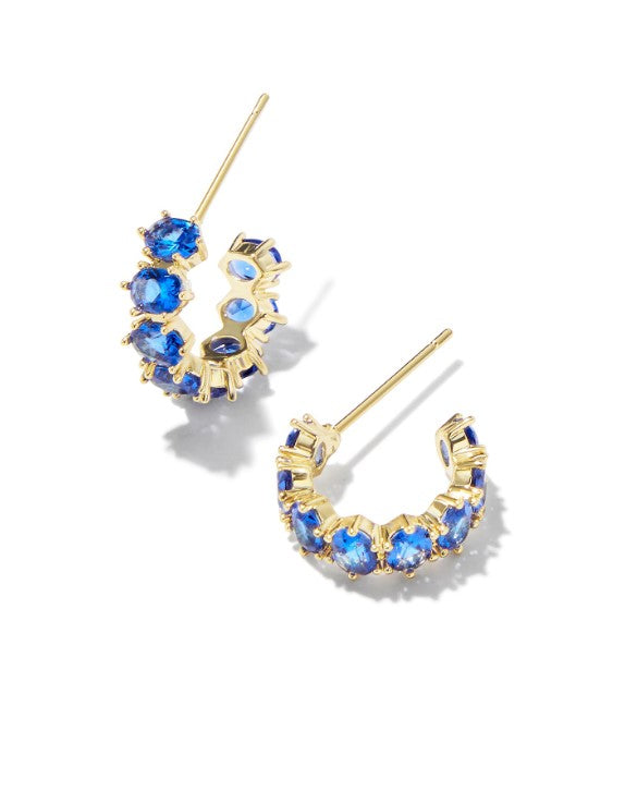Cailin Crystal Huggie Earrings in Gold Metal & Blue Crystal by Kendra Scott (plated over brass) Main image
