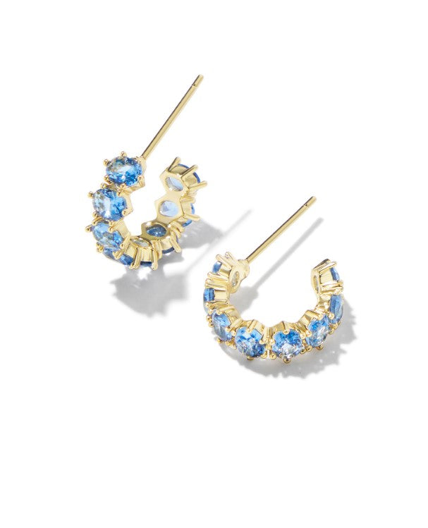 Cailin Crystal Huggie Earrings in Gold Metal & Blue Violet Crystal by Kendra Scott (plated over brass) Main image
