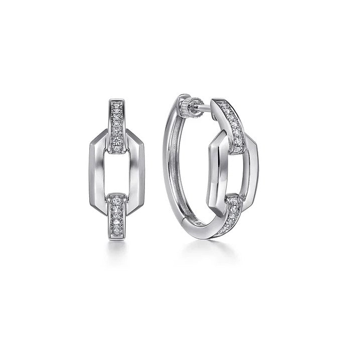 Sterling Silver .16cttw White Sapp Link Chain Hoops by Gabriel NY

Serial No. S1917792 Main image