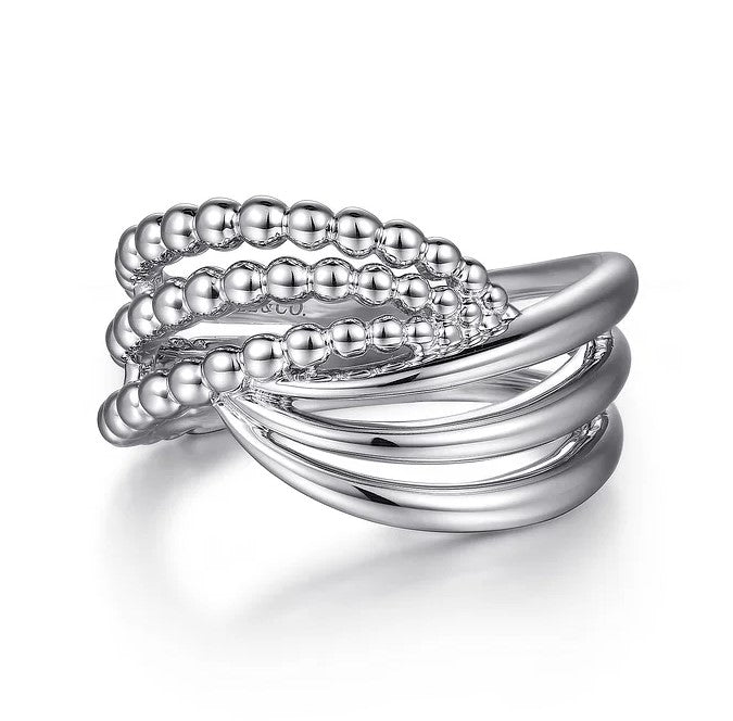 Sterling Silver Bujukan Triple Twisted Band by Gabriel NY