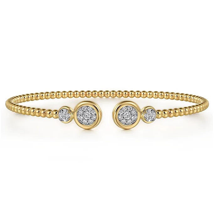 14K W/YG .27cttw Dia Bujukan Bezel Cluster Split Bangle Bracelet by Gabriel NY

Serial No. S2021722