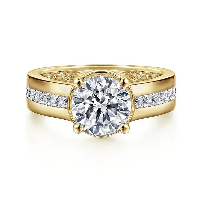 14K YG Dennise .58cttw Diamond Wide Band Round Semi-Mount by Gabriel NY 

Serial No. S1939067
CZ: 2.78ct (7.4mm) Main image