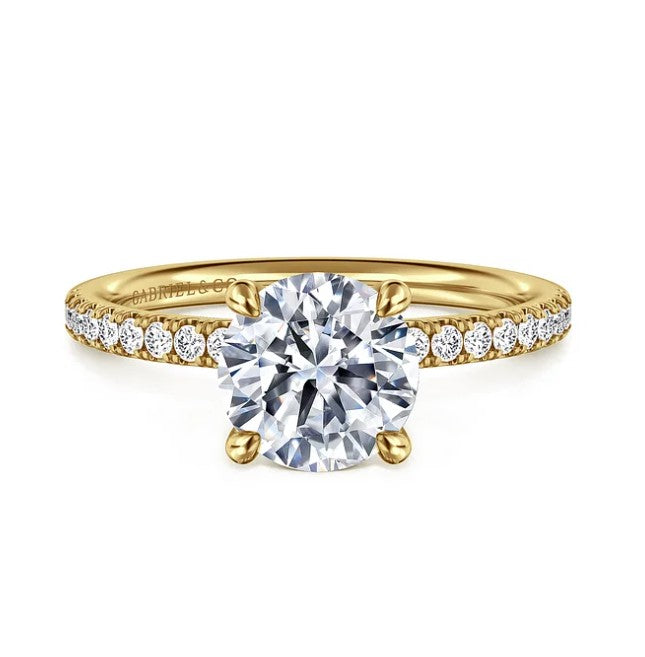 14K YG Twain .20cttw Dia Round Pave Semi-Mount by Gabriel NY

Serial No. S1913752
CZ: 2.76ct (7.4mm)