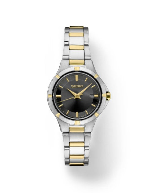 Seiko Essentials Stainless Steel Two-Tone Quartz Charcoal Dial