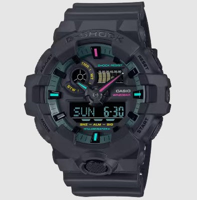 Casio G-Shock Multifluorescent Big Military-Black

Case size: 57.5 × 53.4 × 18.5 mm
Case and bezel material: Bio-based resin
Band: Bio-based resin band
Water Resistance: 200M
Power supply and battery life: Approx. battery life: 5 years on CR2016
Fu Main image