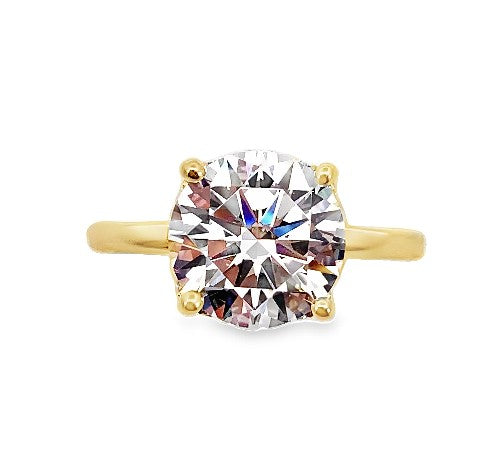 14K YG Solitaire Diamond Hidden Halo Semi-Mount by Vlora Main image