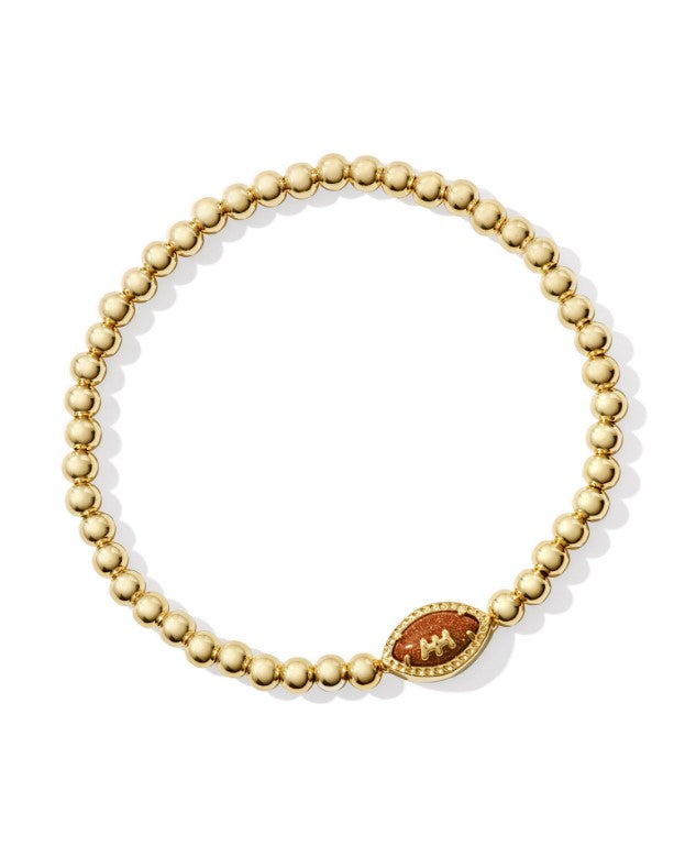 Football Gold Plated Stretch Bracelet in Orange Goldstone by Kendra Scott