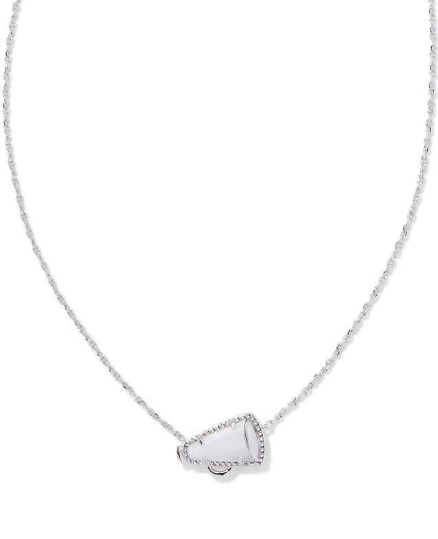 Cheer Rhodium Plated Short Pendant Necklace in White MOP by Kendra Scott Main image