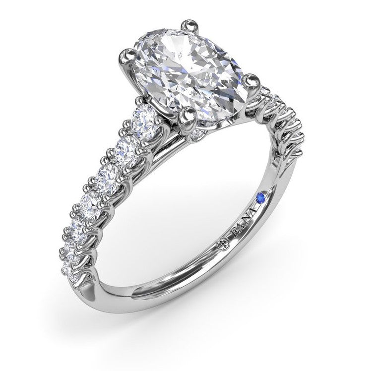 14K WG Oval Diamond Trellis Set Semi-Mount by FANA