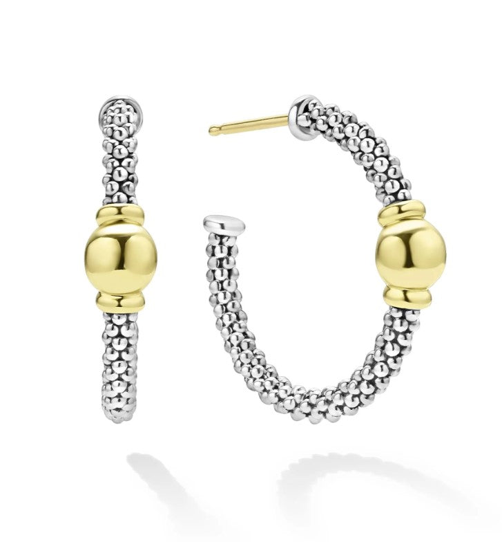 S/S 18K Signature Caviar Circle Station Hoop Earrings by LAGOS Main image