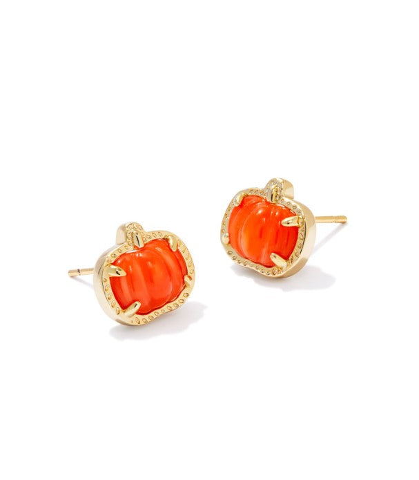 Gold Plated Pumpkin Stud Earrings  in Orange MOP by Kendra Scott Main image
