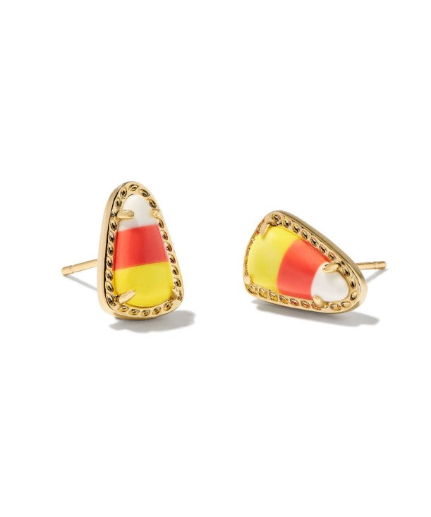 Gold Plated Candy Corn Stud Earrings in Candy Corn Magnesite by Kendra Scott Main image