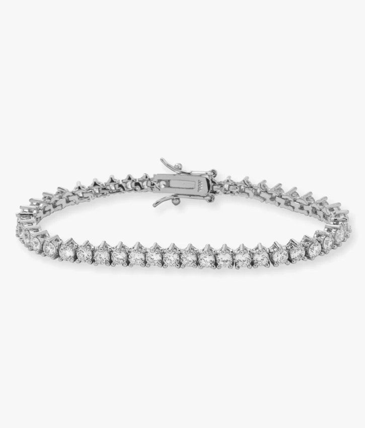 Silver Plated Not Your Basic CZ Tennis Bracelet by Melinda Maria