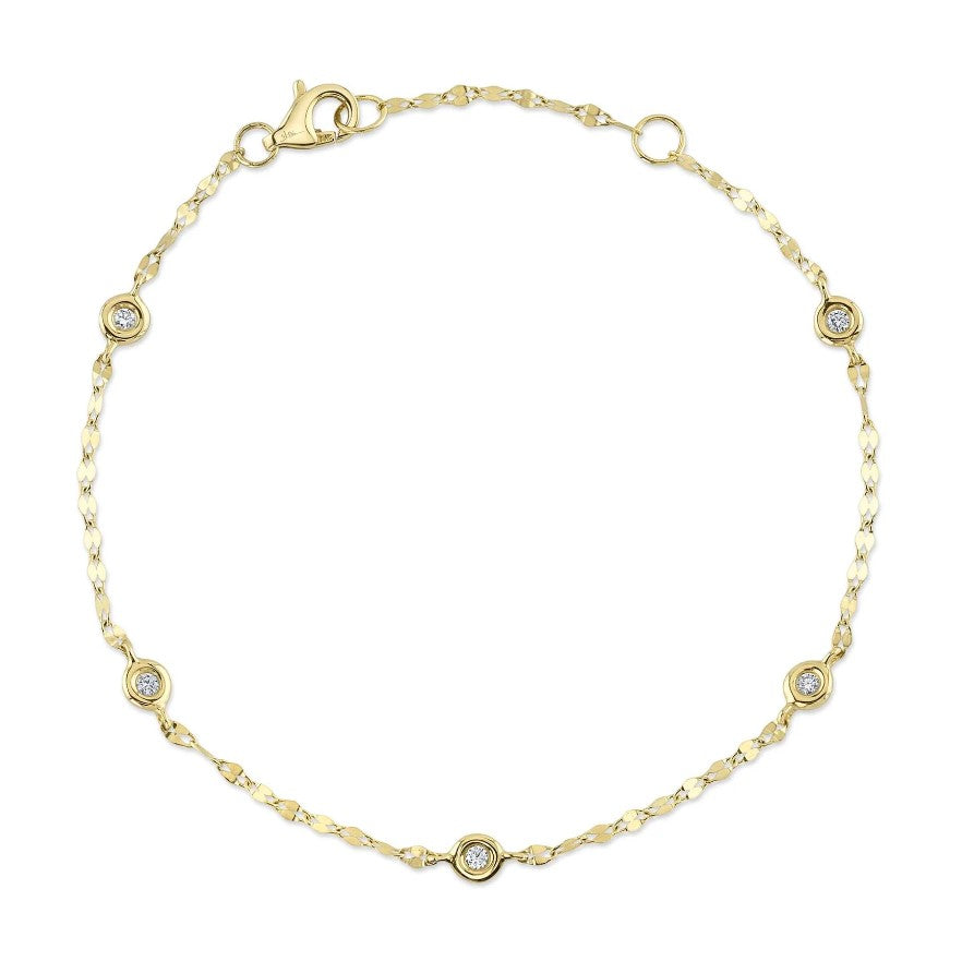 14K YG Diamonds by the Yard Sparkle Chain Bracelet