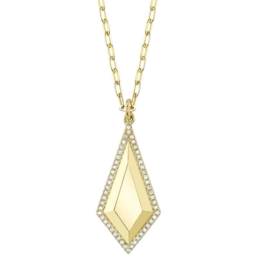 14K YG Diamond Geo Cut Paperclip Link Necklace