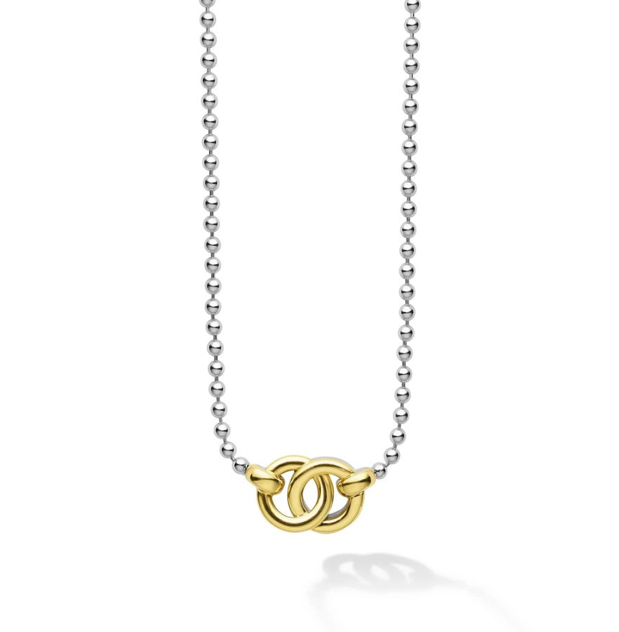 S/S 18K Signature Caviar Interlocking Pendant on Chain Necklace, 16-18" by LAGOS Main image