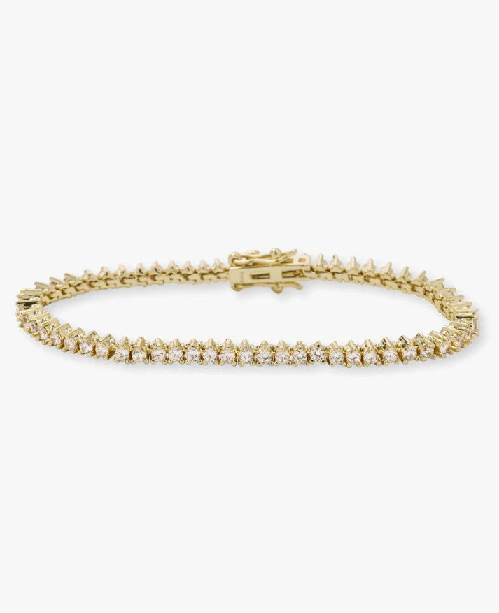 18K Gold Plated Baby Not Your Basic CZ Tennis Bracelet by Melinda Maria