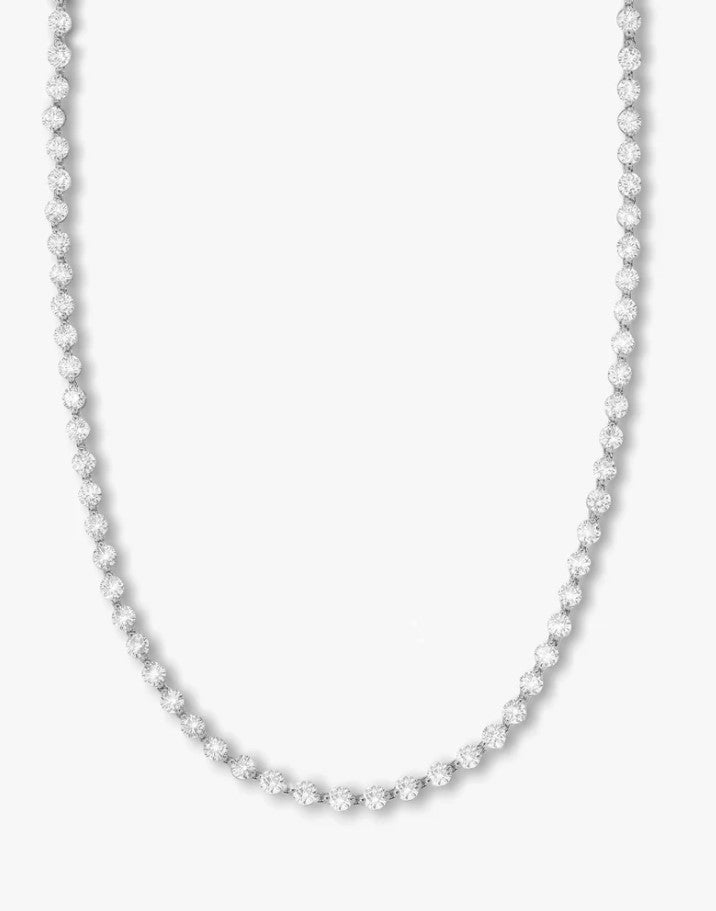 Silver Plated She's an Icon CZ Tennis Necklace by Melinda Maria, 16"