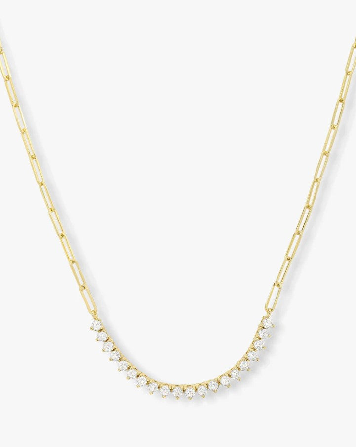 18K Gold Plated Not Your Basic Samantha CZ Tennis Necklace by Melinda Maria Main image