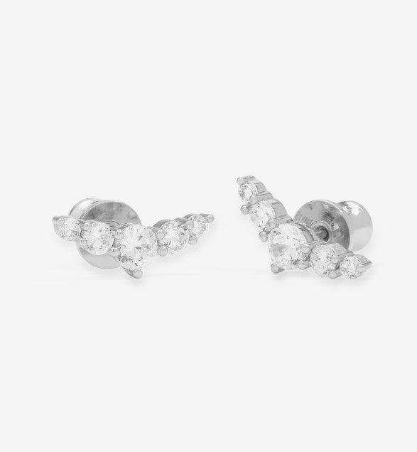 Silver Plated Over Brass Radiant Studs in CZ by Melinda Maria