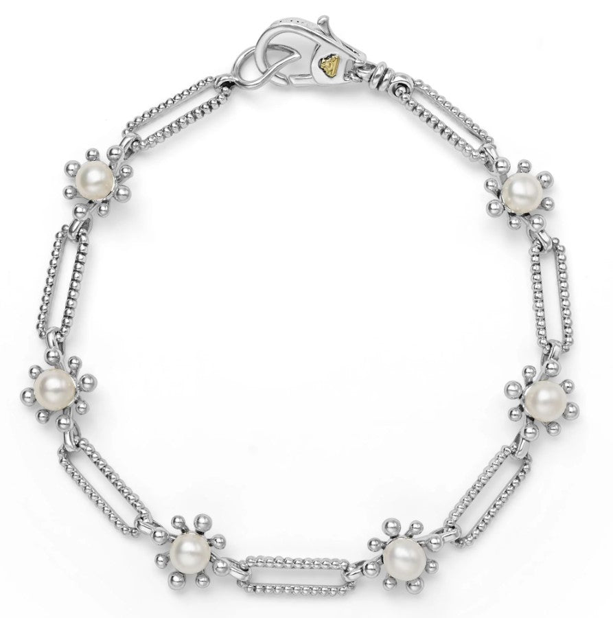 S/S Luna Fleur Pearl 10mm Link Bracelet by LAGOS