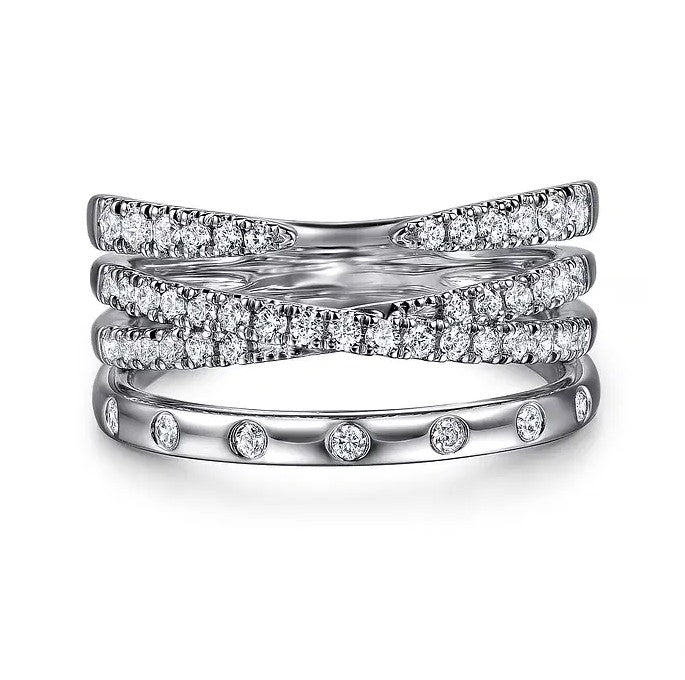 14K WG Graduating .50cttw Diamond Spike Easy Stackable Ring by Gabriel NY Serial No. S2072204 Main image
