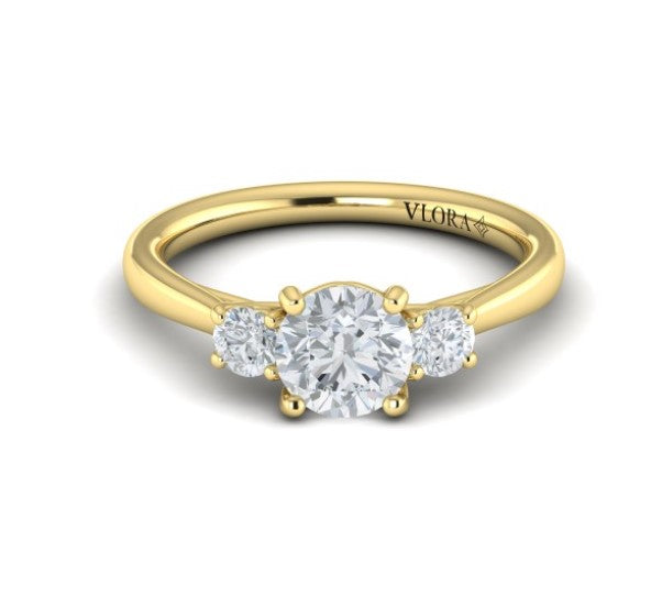 14K YG .31cttw Dia Three Stone Round Eng Semi-Mount by Vlora

2 Round Diamonds - .31cttw