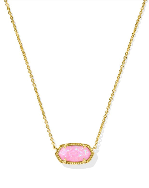 Gold Plated Elisa Necklace in Carnation Kyocera Opal by Kendra Scott Main image