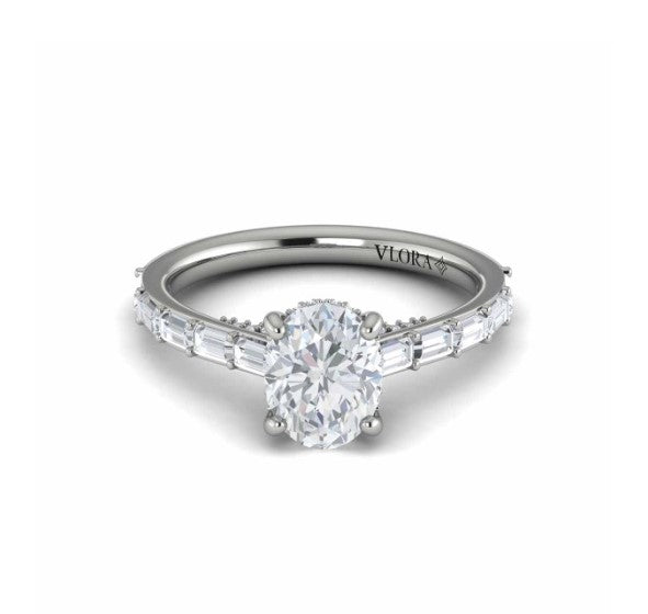 14K WG .74cttw Diamond Baguette Eng Semi-Mount by Vlora w Hidden Halo

10 BG dia & 42 Rnd Dia = .74cttw Main image