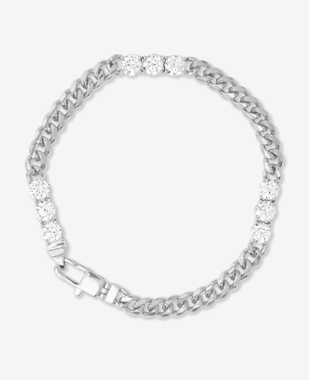 Silver Plated Baby Julian's Obsessed with Diamonds Bracelet in White CZ by Melinda Maria, 7.5"