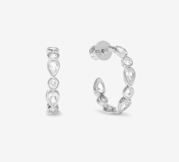 Silver Plated Isla Hoops in White CZ by Melinda Maria Main image