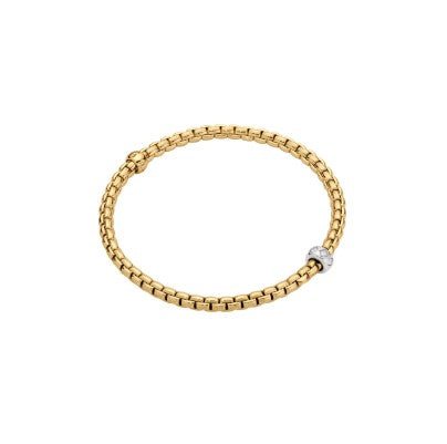 18K W/YG Eka .12cttw Dia Rhombus Station Flex-It Bracelet by FOPE, S Main image