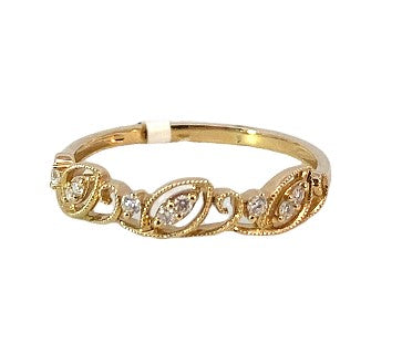 14K YG .08cttw Dia Filagree Stackable Ring

9 Round Dia = .08cttw Main image
