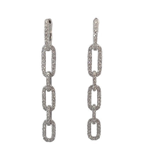 14K WG .97cttw Dia Link Dangle Earrings

156 Round Dia = .97cttw Main image