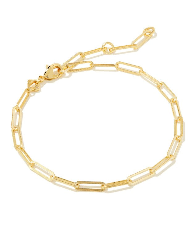 Gold Plated Courtney Paperclip Bracelet by Kendra Scott