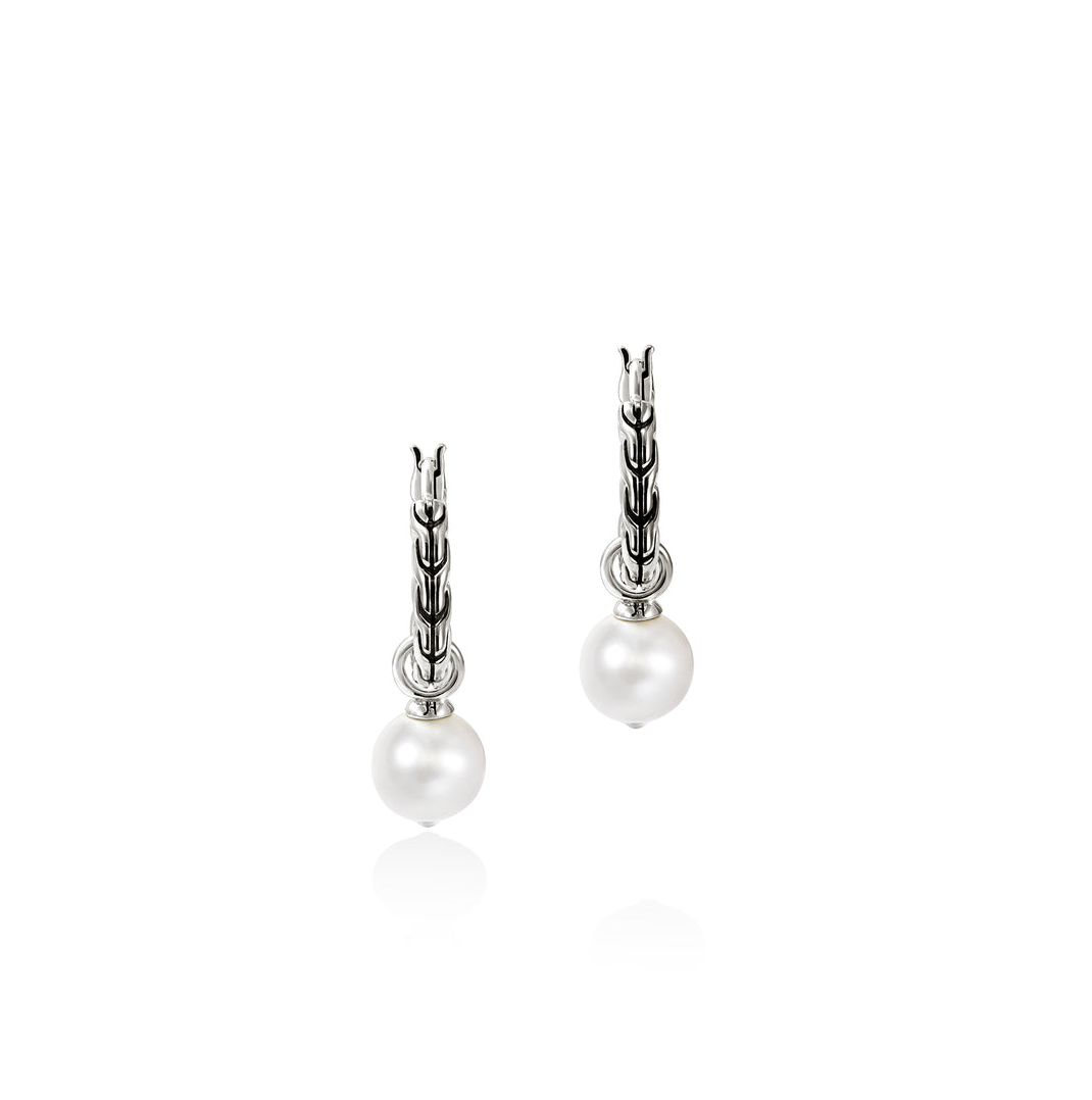 Sterling Silver Essentials Hoops with Cultured Freshwater Pearl by John Hardy