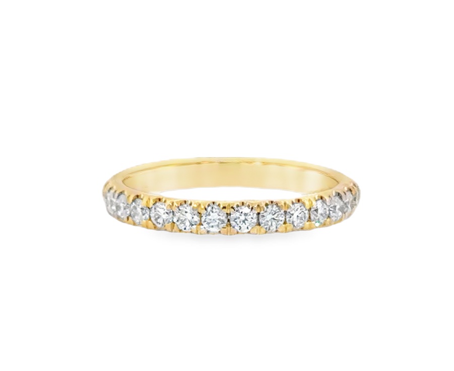 14K Yellow Gold 1/2cttw Prong Set Diamond Line Wedding Band