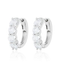 14K WG 1 1/2cttw Diamond Shared Prong Huggies