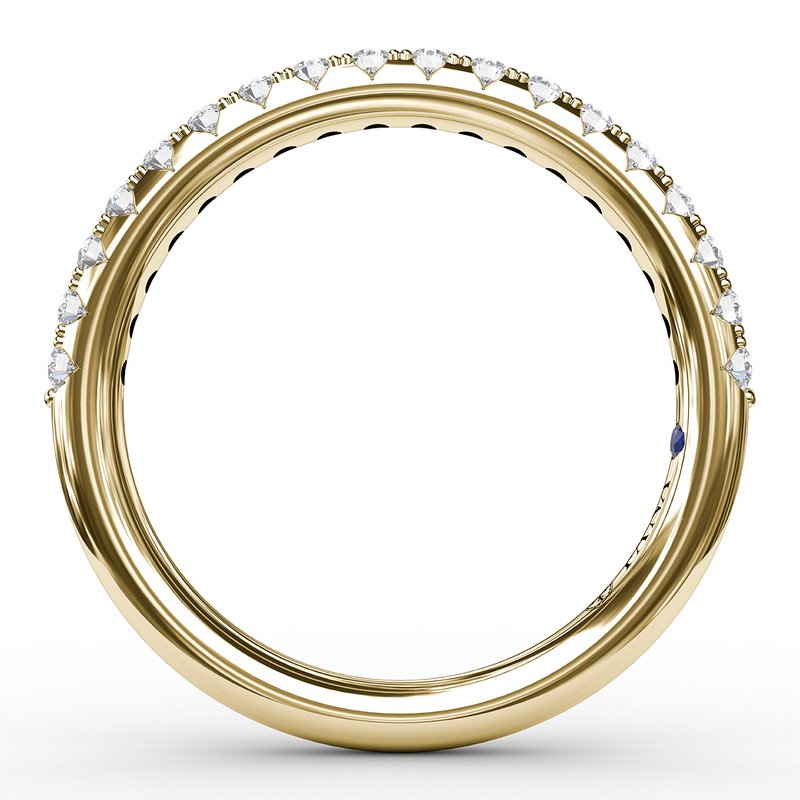 14K YG Delicate Pave Diamond Anniversary Band by FANA