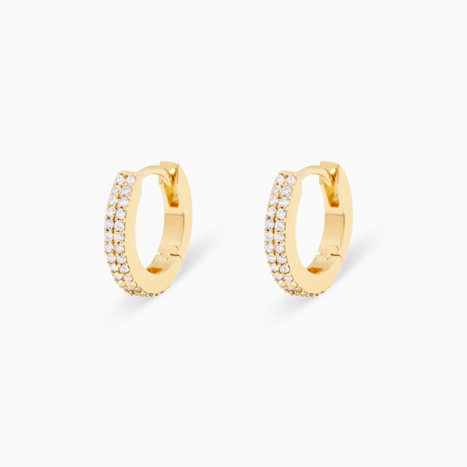 Wilder Shimmer Bar Huggies in Gold over Brass w/ White CZ by Gorjana Main image